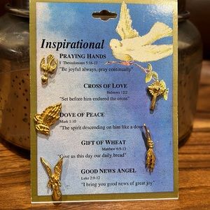 Set of 5 spiritual pins, NWOT